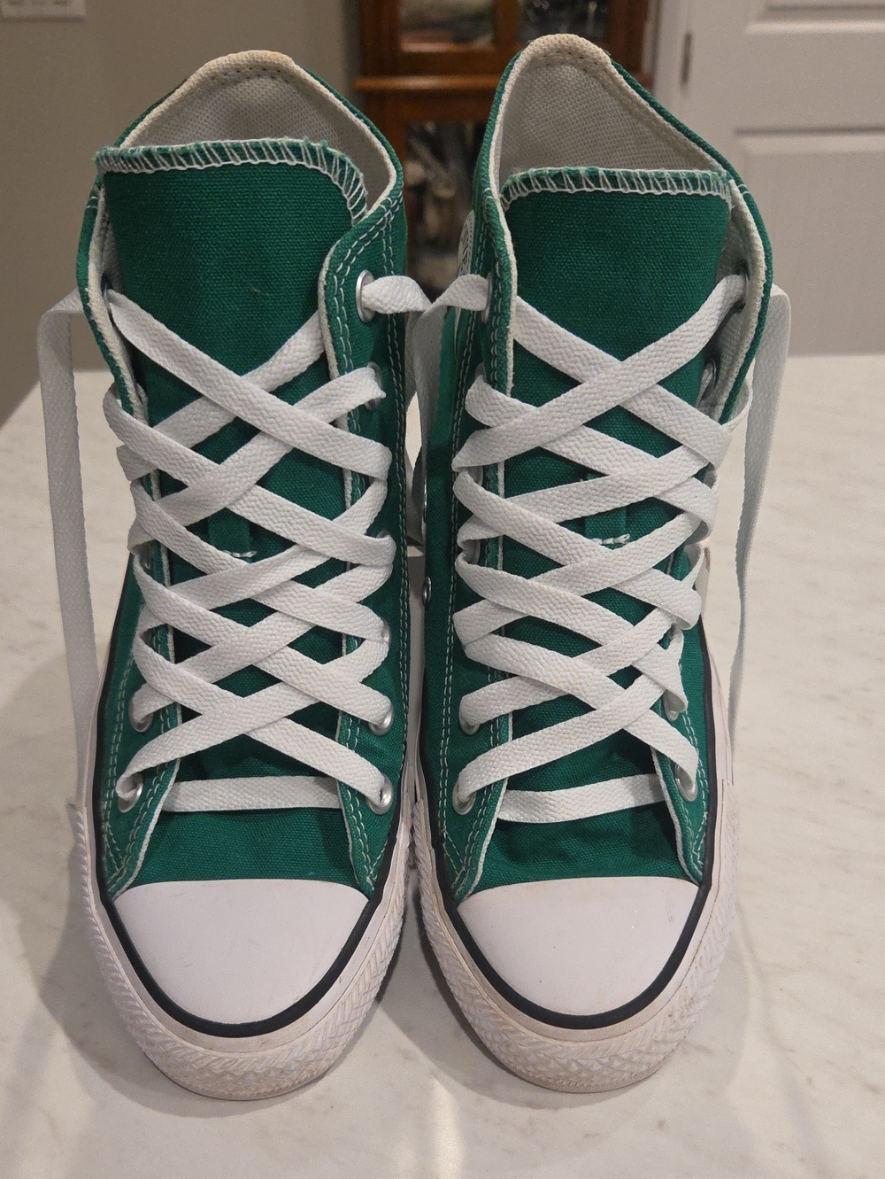 Converse Women Green/White High-Top Sneakers Size 7
